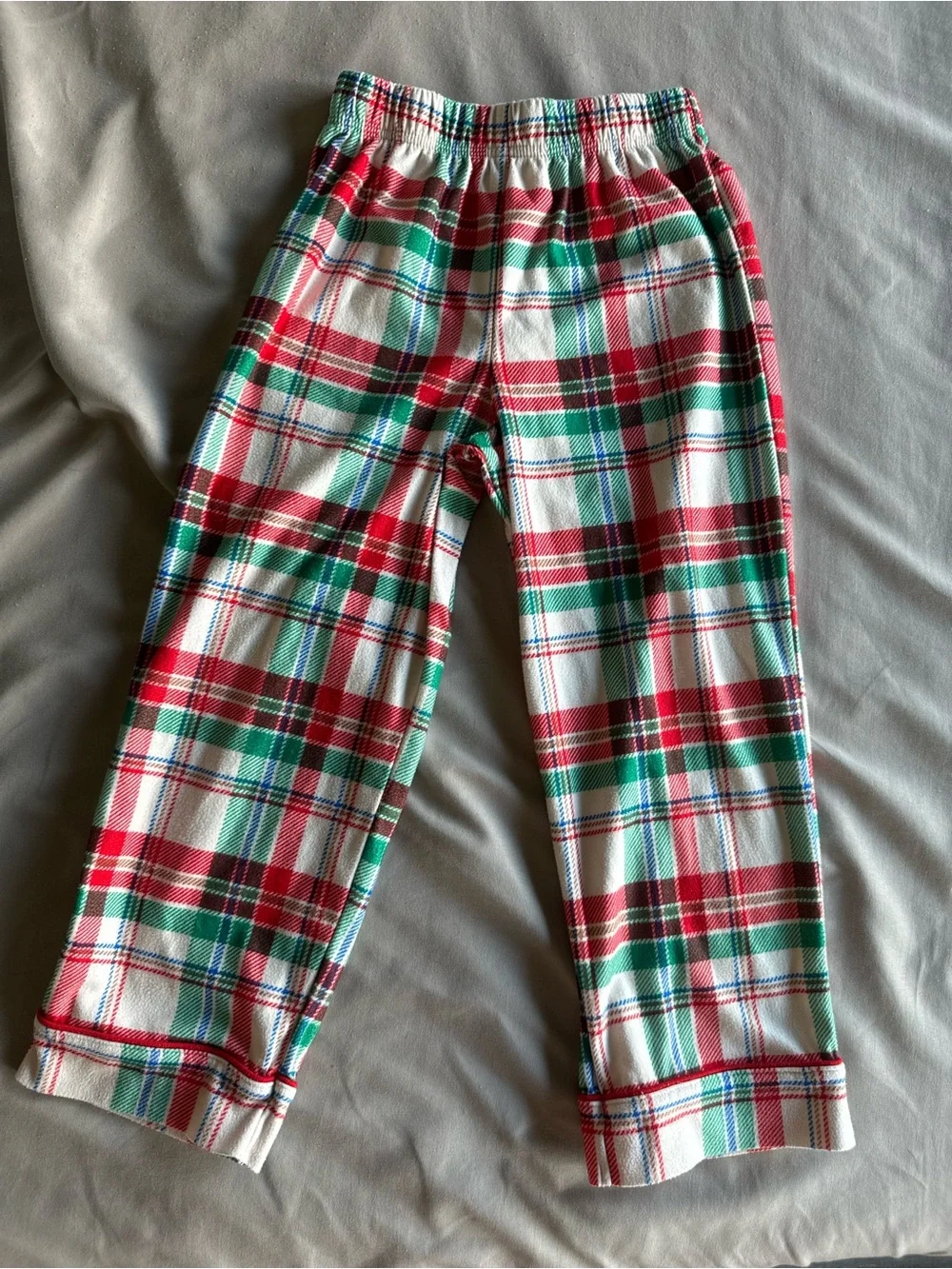 Cat & Jack Cream Red Green Plaid Toddler 2-Piece Pajama Set